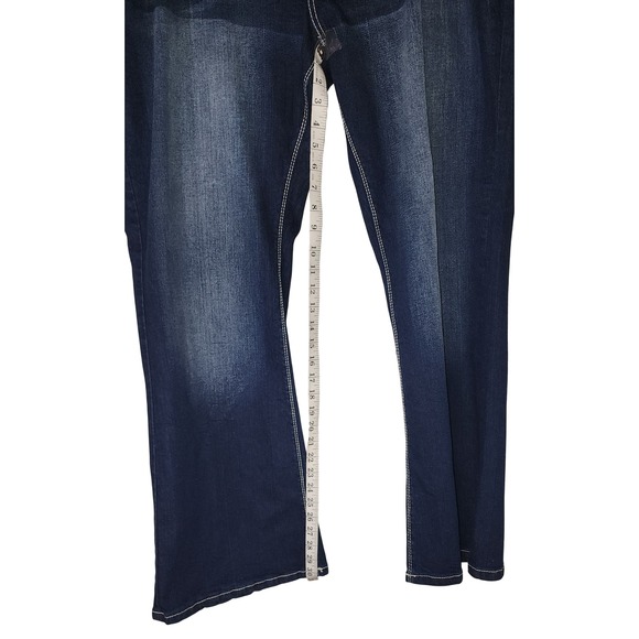Reign Denim Jeans Plus Size Dark Wash Bootcut Flared White Stitch Size 24 - NWT - Picture 6 of 7